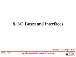 8. I/O buses and interfaces
