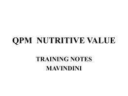 qpm nutritive value training notes mavindini introduction