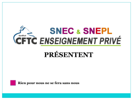 Diapositive 1 - Syndicat SNEPL–CFTC