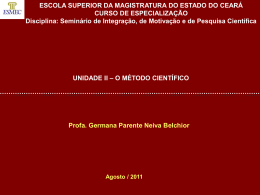 II – O Método Científico - Governo do Estado do Ceará