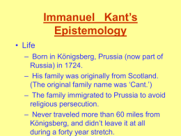 Kant`s Epistemology