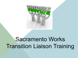 Liaison Training - Sacramento Employment and Training Agency