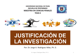 justificación de la investigación - Dr. Jorge Armando Rodríguez Vélez