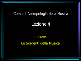 Corso di Antropologia della Musica Lezione 3