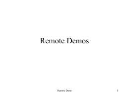 Remote Demos