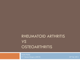 Rheumatoid Arthritis Vs. Osteoarthritis
