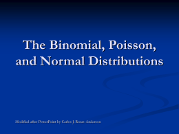 The Binomial, Poisson, and Normal Distributions