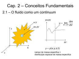 Cap. 5 – Introdução à análise diferencial dos movimentos dos fluidos