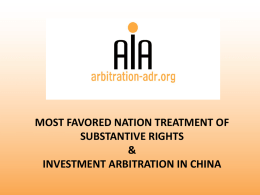 Investment Arbitration: a perspective of China