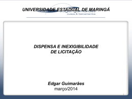 Slides da Palestra do Prof. Dr. Edgar Guimarães