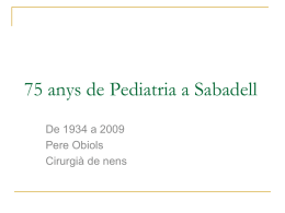 75 anys d`història de la pediatria a Sabadell