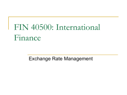 Exchange Rate Management