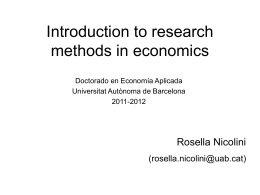 Introduction to research methods in economics