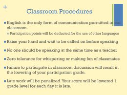 Classroom Procedures - Yanique`s Global Classrooms