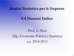 Numeri indici - Università degli Studi di Siena