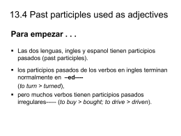 14.3 Past participles used as adjectives
