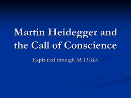 Martin Heidegger and the Call of Conscience