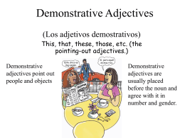Demonstrative adjectives and pronouns