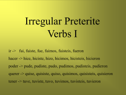 Irregular Preterite Verbs I