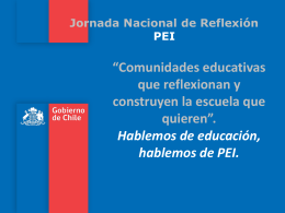JORNADA NACIONAL DE REFLEXION PEI (PROVINCIAL)