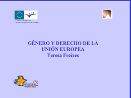 Género y Derecho de la Unión Europea
