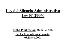 Ley del Silencio Administrativo LEY Nº 29060