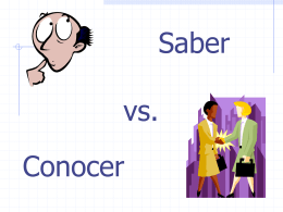 Saber vs Conocer