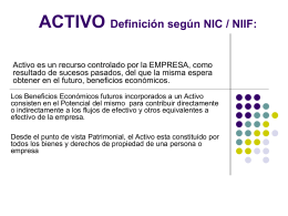 ACTIVO Definición según NIC / NIIF: