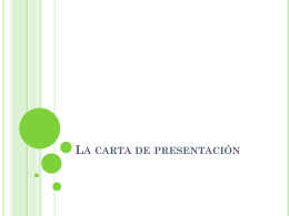 La carta de presentación - Portal de Empleo Sierra de las Nieves