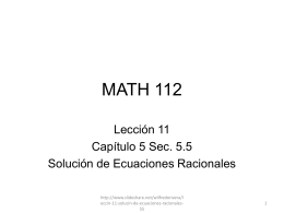 Solución Ecuaciones Racionales