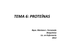 Proteína - Bioquímica para Enfermería