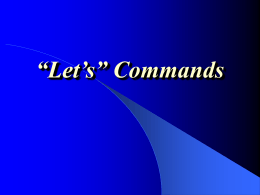 “Let`s” Commands - Chittenango Central Schools