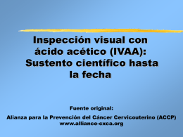 Visual Inspection with Acetic Acid (VIA): Evidence to date