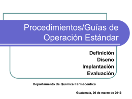 Procedimientos/Guias de Operacion Estandar