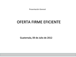 Presentación General OFERTA FIRME EFICIENTE
