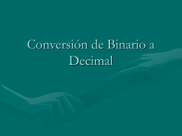 Conversión de Binario a Decimal