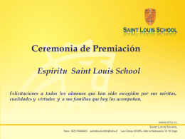 Diapositiva 1 - Bienvenidos a Saint Louis School Spa