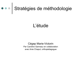 Stratégies de méthodologie - Cégep Marie