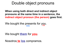 Doble object pronouns