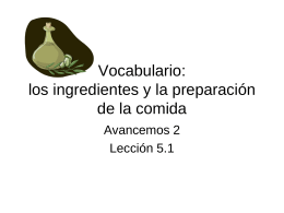Vocabulario 5.1 Spanish food ingredients