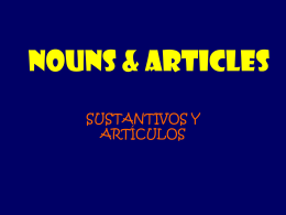 NOUNS & DEFINITE ARTICLES