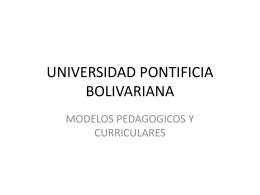 MODELOS PEDAGÓGICOS - Universidad Pontificia Bolivariana