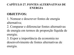 CAPÍTULO 27. FONTES ALTERNATIVAS DE ENERGIA
