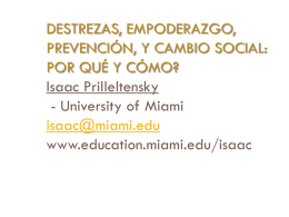 Isaac Prilleltensky - University of Miami