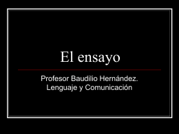 El ensayo - Profesor de Lenguaje y Comunicación y Licenciado en