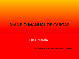 MANEJO MANUAL DE CARGAS - Seguridad e Higiene