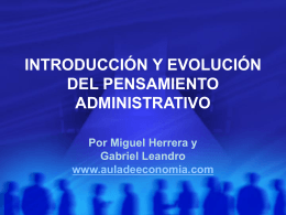 introducción y evolución del pensamiento administrativo