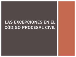 Las excepciones en el Código Procesal Civil