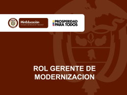 Rol del Gerente de Modernización - Proyecto de Modernización de