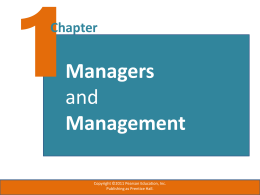 Chapter One Managers and Management
